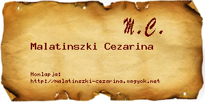 Malatinszki Cezarina névjegykártya